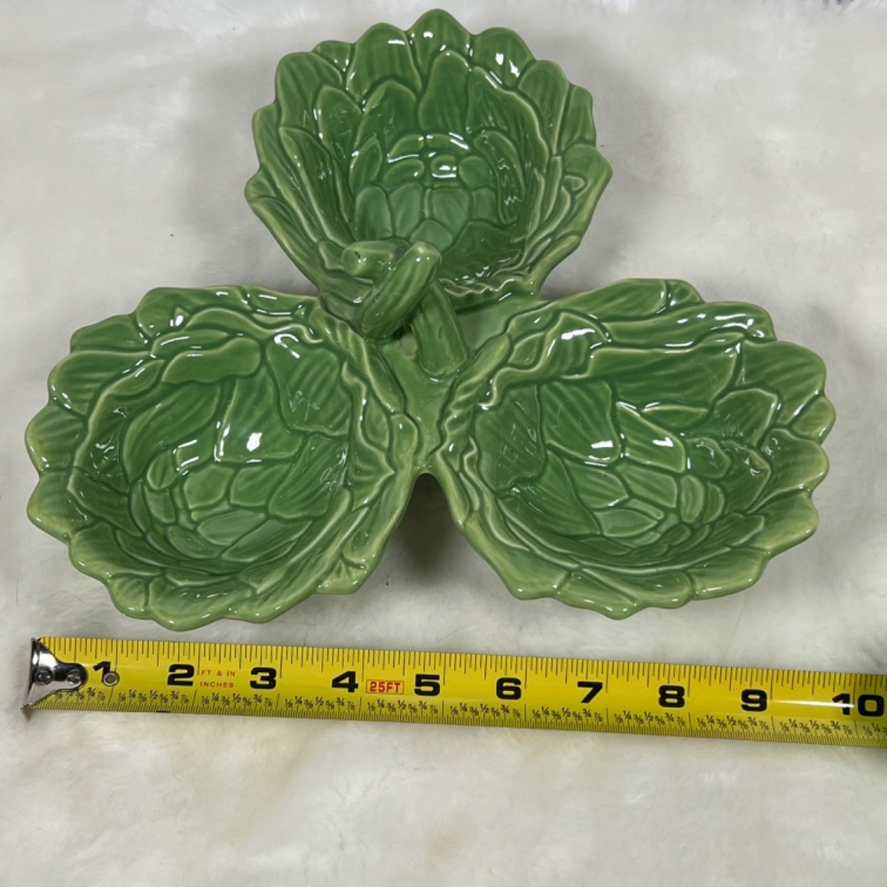 NEW John Derian x Target Tri Serving Bowl Green Artichoke Stoneware Serveware - Picture 9 of 9